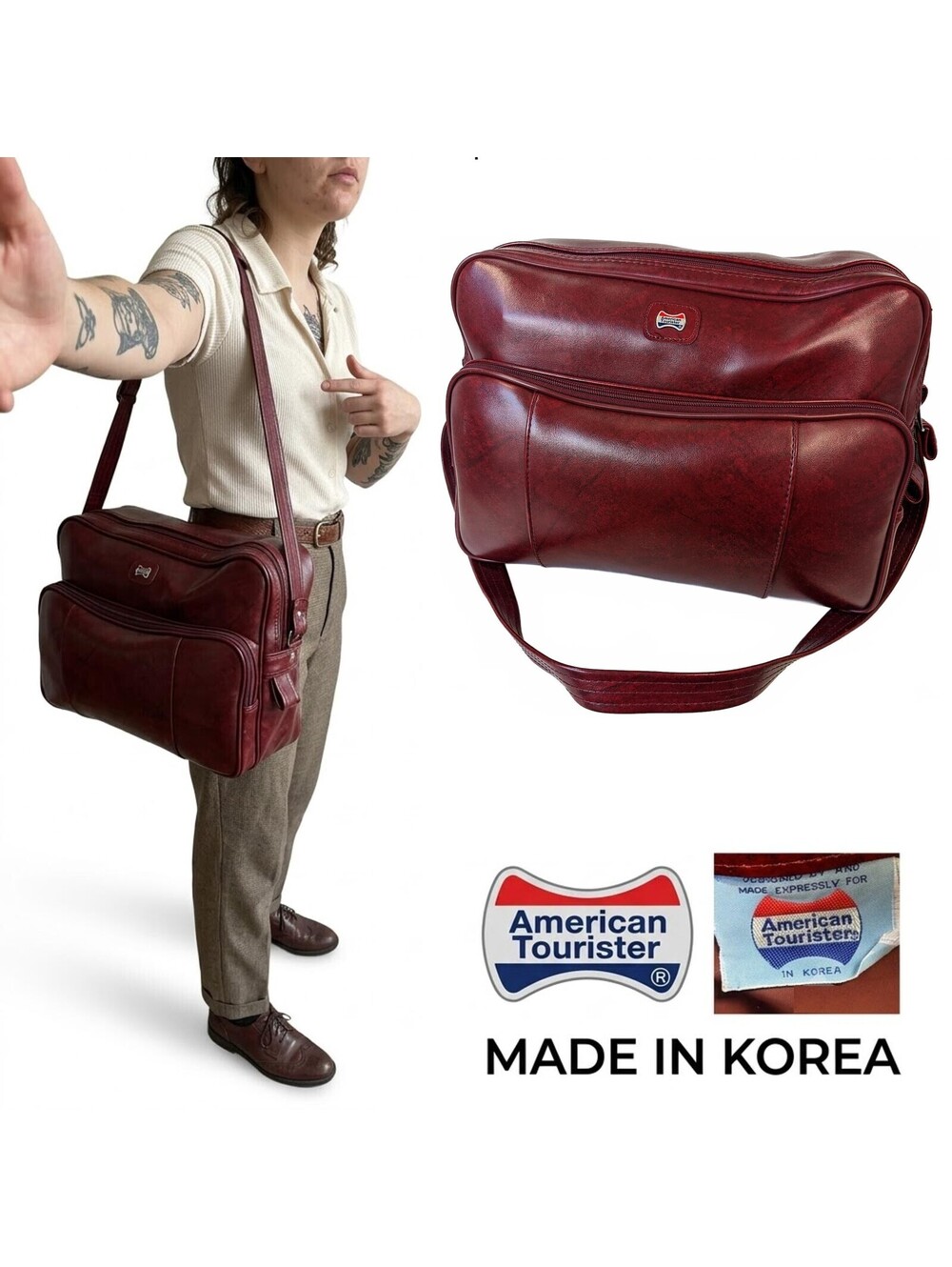 American Tourister Heritage Shoulder Bag Korea 1970 Carry-on